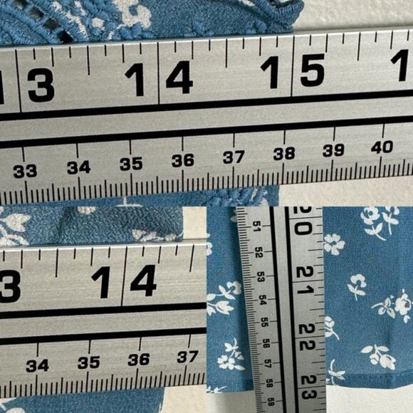 Sezane 100% Silk Palma Blue Floral Tank Top Camisole Boho Size 32 French US 0 - Picture 10 of 13